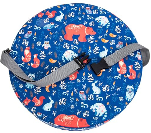 SHINEOFI Kinderhochstuhl Sitzkissen für Kleinkinder Runde Sitzerhöhung mit Leichtem Schwammstoff für Esszimmer und Reise Blau Polyesterfaser