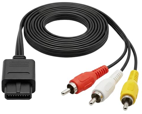 AV Kabel RCA Audio Video AV Composite Cable Stereo Audio Video RCA Kabel | für GameCube Super Nintendo 64 N64 SNES NGC GC Super Famicom TV HDTV DVD Fernseher Monitor 1.8 Meter