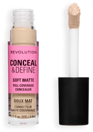 Revolution Conceal & Define Concealer, C2N Hell | Volle Deckkraft, Mattes Finish für Augenringe, Rötungen & Unreinheiten, Vegan & Tierversuchsfrei, 3,5ml