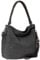 Caspar Klassische Leder Schultertasche Umhängetasche aus hochwertigem Veloursleder - PREMIUM LINE - Modell No.580 - Made in Italy, Farbe:dunkelgrau