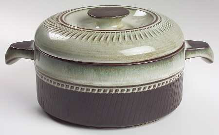 Denby RONDO STONEWARE PATTERN Round Covered Casserole 2.5pt Original UK Handmade