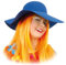 NET TOYS 70er Jahre Schlapphut Hippie Hut blau Damen Sommerhut Maxi Hippiehut Flower Power Partyhut 60er Jahre Mottoparty Mütze Karnevalskostüme Accessoires