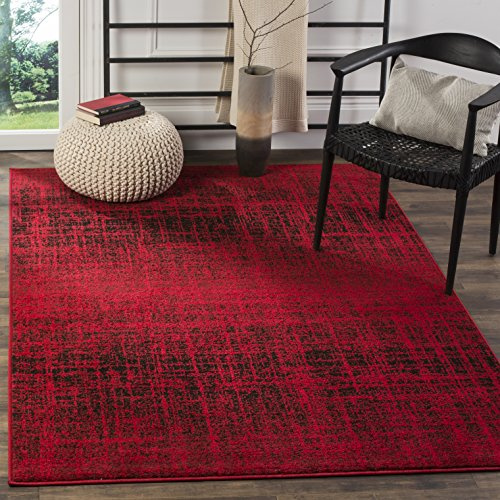 SAFAVIEH Adirondack Collection Accent Rug - 4' x 6', Red & Black, Modern Abstract Design, Non-Shedding & Easy Care, Ideal for High Traffic Areas in Entryway, Living Room, Bedroom (ADR116F)