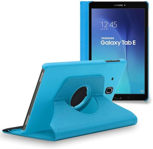 ebestStar - Cover Compatibile con Samsung Galaxy Tab E 9.6 T560, T561 Custodia Protezione Pelle PU con Supporto Rotazione 360, Blu [Apparecchio: 241.9 x 149.5 x 8.5mm, 9.6'']