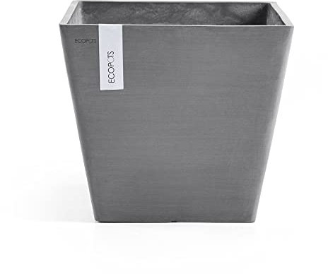 Ashortwalk Ecopots Rotterdam - Vaso per piante in PET riciclato, resistente ai raggi UV, per interni ed esterni, colore: grigio e bianco terracotta