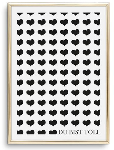 Tales by Jen Kunstdruck, Sprüche Poster: Du bist toll | Stilvolles Premium Poster auf hochwertigem Papier | Schwarz Weiß Bilder als moderne Wohnzimmer Deko und als Wohnaccessoires | Ohne Bilderrahmen