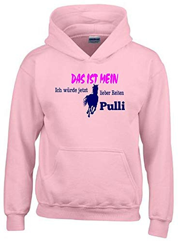 Das ist Mein ICH WÜRDE JETZT Lieber REITEN Pulli ! Hoodie Sweatshirt mit Kapuze Gr. 116 128 140 152 164 cm Reiten Pferde