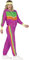FIESTAS GUIRCA 90er oder 80er Trainingsanzug Fasching Damen - Größe L 42 – 44-80 er Jahre Kostüm Damen - Pinker 80er Jahre Jogginganzug - 90er Jahre Outfit für Karneval, Bad Taste Outfit