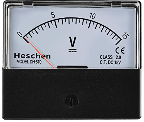 Heschen Rechteckvoltmeter Analogpanel Volt Spannungsmesser DH-670 Typ DC 0-15V Klasse 2.0 CE gelistet