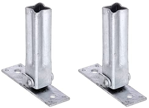 Alberts 701543 Handlaufstütze für Universalpfosten | verstellbar von: 45 - 90° | feuerverzinkt | Breite 104 mm | Tiefe 30 mm | 2er Set