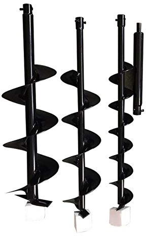 3Pcs 32 Auger Post Hole Digger Bits Set 4 6 8 Dia, 3/4 Dia Shaft Steel Drilling Bit for Gas Powered Petrol Earth Auger Drill Bit GDAE10 for Fence Posts Trees Shrubs Garden Yard Pit Outdoor