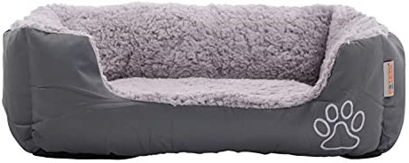 ESTEXO Hundebett Hundekissen Haustierbett Hundekorb Tierbett Hundesofa Dunkelgrau/Grau 90x70x20 cm