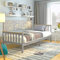 New Single Bed Frame 3FT White Solid Pine Wood Bed for Adults, Kids, Teenagers (Grey+Nature, 3FT)