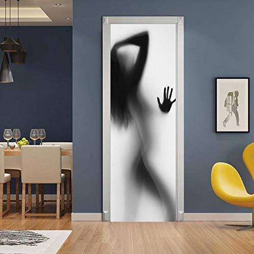 Stickers Porte 3D Muraux Auto-adhésif Porte Autocollants - Femme - PVC Non Toxique Porte Papier Peint pour Salon Chambre Décoration 80 x 200 cm