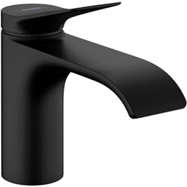 hansgrohe 75010671 Vivenis 80 mit Zugstangen-Ablaufgarnitur, mattschwarz, 1,2 GPM, Einloch-Badezimmerarmatur