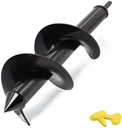 Auger Drill Bit for Planting 10x30cm Garden Auger Spiral Drill Bit Bulb Planter Auger Post Hole Digger Garden Spiral Hole Drill Planter Soil Auger Planting Auger for Hex Driver Drill Solid Shaft