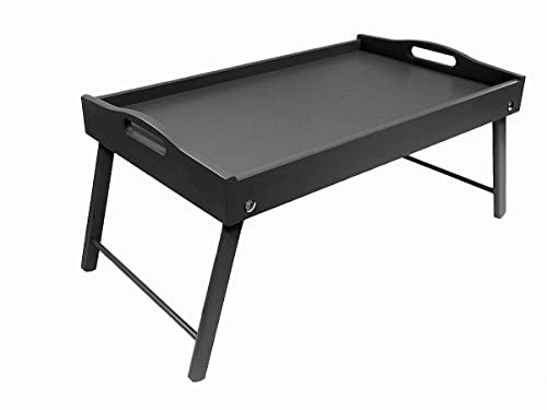 COLLECTOR Bandeja de cama - Bandeja de madera para desayuno con patas plegadas NEGRO