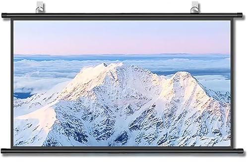Projector Screen ， Manual Pull Down Projector Screen HD 4K 3D 60 & 72 inches 4:3 16:9 Multicolor(Gray fiberglass,16:9 72)
