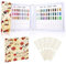 Segbeauty Nail Affichage Graphique Couleur, 120 Colores, avec 144 Faux Ongles, Présentoir Nuancier pour Vernis à Ongles, Style Frais, Motif de Fleurs et d'oiseaux, Jaune