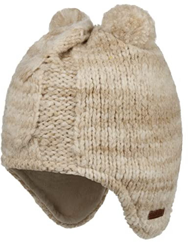 maximo Wool Mix Girly Mütze Strickmütze Bommelmütze Wintermütze (49 cm - beige)