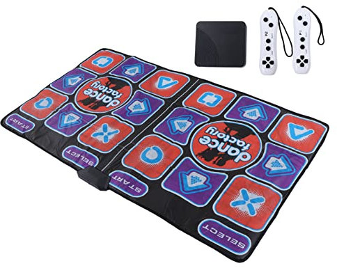Wakects Music Dance Pad,Wireless Double Dance Mat Toys for PC and TV,Klappbar Elektronische Tanzmatte Yoga Gifts mit USB und Fernbedienung,Pfeilanzeige,160 X 92 cm