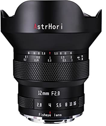 AstrHori 12mm F2.8 Manual Full Frame 185° Fisheye Lens Ultra Wide Angle Lens for Canon EOS RP EOS R5 EOS R6 EOS R3 EOS R R Mirrorless Cameras