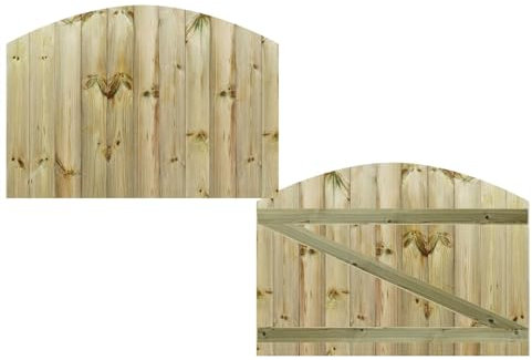 Bespoke Custom Made To Measure UPTO HEIGHT: 3ft (90cm High) Tongue & Groove Semi-Braced Arch Top Pathway Garden Pedestrian Gate [Width Between 105CM to 120CM Hinge Pack Option Removed
