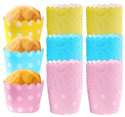 150 Stück Papier Muffinförmchen, Muffinförmchen Papier Cupcake Formen, Cupcake Formen für Hochzeit, Für Hochzeiten/Partys/Hochzeiten/Halloween/Backtage,groß Ø 6 cm 3 Colours