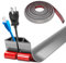 Bocguy Cache Cable Sol, Petit Canal de Câble Flexible, 5M x 4cm Goulotte Passe Cable Sol Silicone, Cache Fil Électrique Sol Auto-Adhésif pour Tous Les Câbles (Gris - Côtés Trapézoïdaux)