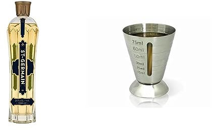 St-Germain Liqueur Française élaborées aux fleurs de sureau & VinBouquet FIK 030 Vin Distributeur Bouquet avec Indicateur Barr Argenté 7 x 5,6 x 5,6 cm, Acier Inoxydable