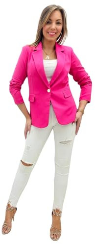 Sanika 007-CN14-2 Blazer, Rosa Fucsia, 48 para Mujer