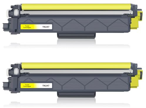 Toner Kompatibel für Brother TN-247 TN-243 TN-247Y Gelb für Toner Brother MFC L3750CDW DCP-L3550CDW MFC-L3770CDW HL-L3210CW HL-L3230CDW MFC-L3710CW TN 243 TN247 (2er-Pack)