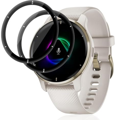 Jewloofa Verre Trempé pour Garmin Venu 2 Plus Protection écran [2 Pièces], Transparent HD/Sans Bulles, Protection écran pour Garmin Venu 2 Plus