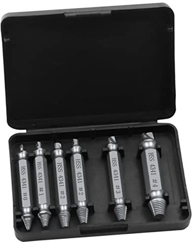 HOMSFOU Werkzeugset Zum Entfernen Beschädigter Schrauben – 6-teilige Schraubenausdreher-bohrer Mit Selbstzentrierender Spitze Flach Zum Entfernen Lackierter Schrauben