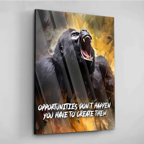 Acrylglas Pop Art Graffiti Gorilla Motivation Tier Wand Abstrakt Wandbilder Glasbilder Wohnzimmer Schlafzimmer Büro Wanddekoration Deko XXL günstig (Acrylglas auf Metall, 120x80 cm)
