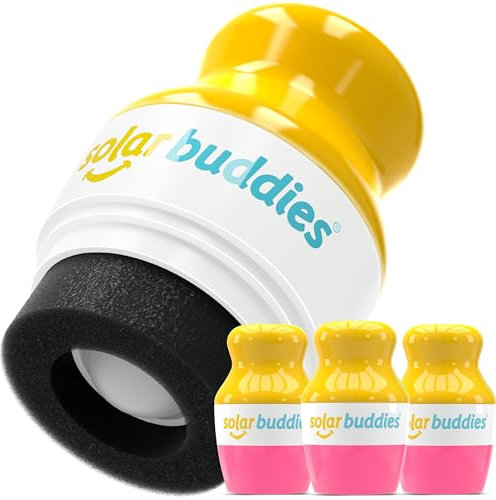Solar Buddies Sonnencreme-Applikator - Pink 3x - Nachfüllbarer Roll-on Schwammapplikator für Sonnencreme, Sonnenmilch & Lotion für Kinder, Erwachsene & Familien - Fasst 100ml