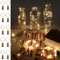 Lot de 10 Lumières de Bouteille Avec Liège Blanc Chaud, 2M 20 LED, Mini Guirlande Lumineuse en Fil de Cuivre étanche Pour Bouteille de Vin Pour Bricolage, Fête, Décoration de Vacances, (Blanc Chaud)