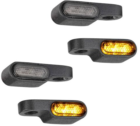 ToXx Motorrad LED Mini Blinker Custom Short für Lenker Armatur Gabel Schwinge e-geprüft universal für 12V (Custom Short, 2 Paar)