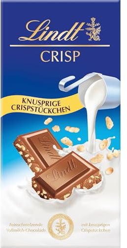 Lindt Schokolade | Vollmilch Crisp Tafel, 100g, Geschenk | Vollmilch Schokolade, knusprige Crispstückchen, zartschmelzend, zum Teilen & Verschenken, Genussmomente