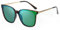 DUCO Sonnenbrille für Damen Polarisiert Sonnenbrille mit UV400 Schutz Vintage Klassisch Runde Metall Rahmen Leichtgewicht Übergroß Sonnenbrillen W016 (Tortoise Rahmen Revo Grün Linse)