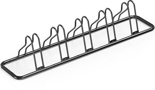 Simple Houseware 5 Bike Bicycle Floor Parking Adjustable Storage Stand, Black