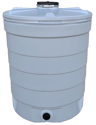 Bidon d'eau 1000 litres, réservoir d'eau, réservoir d'eau en polyéthylène haute densité, 109 x 140 cm, intérieur et extérieur, gris