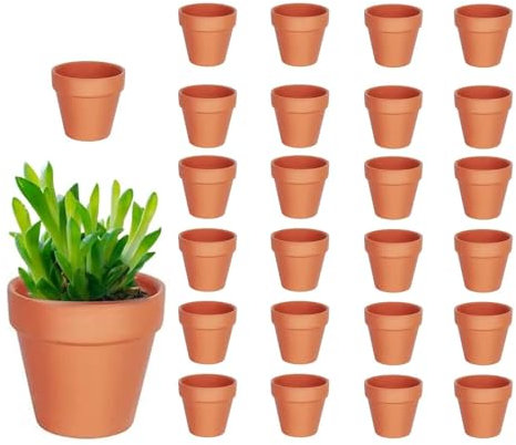 YSBCNK 25Pcs Terracotta plant pots, Terracotta pots, Small plant pots, Mini plant pots, Plant pots, Multi Purpose Mini Terracotta Pots for Plants, Flowers, Candle Making, and Painted Art