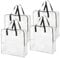 80L Clothes Storage Bags, 4 Pack Large Clear Capacity Clothes Organizer with Zips, Moisture proof, Plastic Packing Boxes for Moving House with Durable Handles for Clothing, Duvet, Bedding (Black)