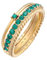 Elli Ring Damen Solitär Memoire Set mit Glaskristallen in 925 Sterling Silber vergoldet