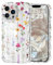 Micoden Cute Curly Wave Case for iPhone 13 Pro Max,Clear with Anti-Yellowing Flower Floral,Soft TPU Slim Bumper Shockproof Anti-Scratch Protective Wavy Cover for Girls Women-Yellow
