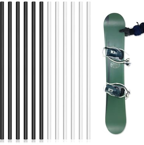 lasuroa 12stk Ski Reparaturset, 6mm Ptex Skibelag Reparatur Sticks Snowaboard Reparatur Snowboard Belag Reparatur Ski Reparatur zum Schutz von Ski und Snowboard(Schwarz & Weiß)