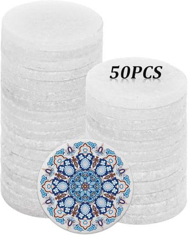 ZOFUN 50 Pcs Rock for Painting, 3 mm Round rock in 5 cm Diameter, Round White Stone Casters, Smooth Pebbles for Painting Arts Craft DIY Home Decoration