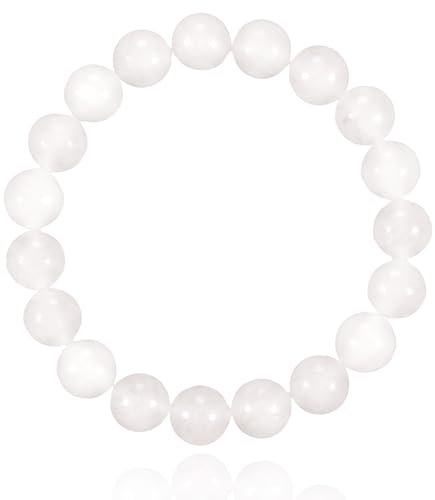 8mm Mondstein-Armband Naturstein Mondstein Chakra Kristall Perle Heilung beruhigende Armband, einstellbare Perlen Armband bringen positive Energie, Liebe, Emotion spirituelle Heilung