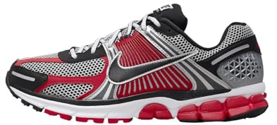 Nike Men's Zoom Vomero 5 Shoes, Metallic Silver | Black | University Red, 11 UK